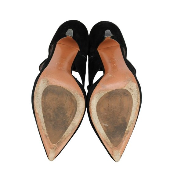 ALAIA Black Suede Point-Toe Cut Out Ankle Bootie Heels  - US 8.5 - Picture 6 of 10